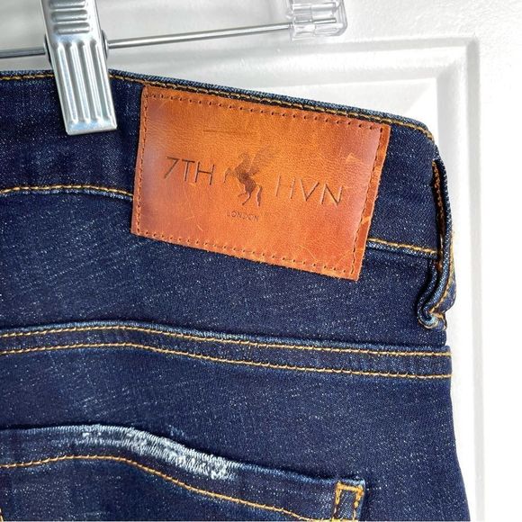 7th HVN London Men’s Distressed Dark Wash Slim Jeans Size 32 - Picture 9 of 15